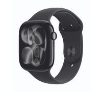 Apple Watch Series 11 46mm caja de aluminio negro diamante con banda deportiva negra - S/M