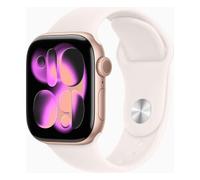 Apple Watch Series 11 GPS con Caja de Aluminio en Oro Rosa de 42 mm y Correa Deportiva Rosa Rubor-Talla S/M.Calidad del Sueño,monitores de entreno y Salud,Pantalla Siempre Activa, Resistencia al Agua
