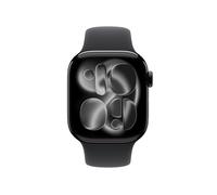 Apple Watch Series 11 GPS 42 mm Reloj Inteligente con Pantalla OLED, Negro, Aluminio, Banda Deportiva Negra, Monitoreo de Salud, Sueno, IP6X, 50m, watchOS 11