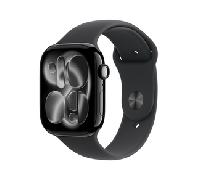 Apple Watch Series 11 GPS con caja de aluminio en negro azabache de 46 mm y correa deportiva negra-Talla S/M.Calidad del Sueño,monitores de entreno y salud,pantalla siempre activa, resistencia al agua