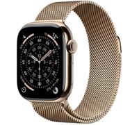 Apple Watch Series 11 GPS + Cellular 42 mm dorado con correa milanesa de acero inoxidable dorada