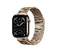 apple watch series 11 gps + cellular 42mm gold titanium case with gold milanese loop