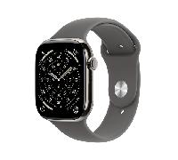 Apple Watch Series 11 GPS + Cellular 42mm Natural Titanium Case with Stone Grey Sport Band - S/M