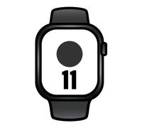 Apple Watch Series 11 GPS + Cellular 42mm Negro Azabache con Correa Deportiva Negra (Talla S/M) - Modelo MF834QL/A