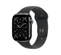 apple watch series 11 gps + cellular 42mm slate titanium case with black sport band - sm