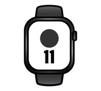 Apple Watch Series 11/ GPS/ Cellular/ 46mm/ Caja de Aluminio Negra/ Correa Deportiva Negra M/L