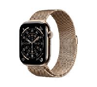 Apple Watch Series 11 GPS + Cellular 46mm Gold Titanium Case with Gold Milanese Loop - S/M MFD74QL/A