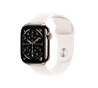 Apple Watch Series 11 GPS + Cellular 46mm Gold Titanium Case with Light Blush Sport Band - M/L MFD64QL/A