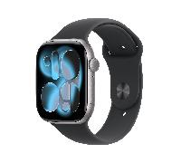 apple watch series 11 gps + cellular 46mm space grey aluminium case with black sport band - sm
