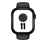 Apple Watch Series 11 GPS + Cellular 46mm Titanio Negro Pizarra Correa Deportiva Negra M/L - Reloj Inteligente con ECG y 5G