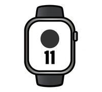 Apple Watch Series 11/ GPS/ Cellular/ 46mm/ Titanio Negro Pizarra/ Correa Deportiva Negra S/M
