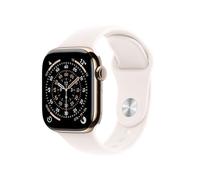 Apple Watch Series 11 GPS+Cellular con Caja de Titanio en Color Oro de 42 mm y Correa Deportiva Rosa Rubor-Talla S/M .Calidad del Sueño,monitores de entreno y Salud,Pantalla Siempre Activa