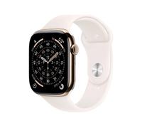 Apple Watch Series 11 GPS + Celular 46mm Titanio Dorado con Correa Deportiva Rosa Claro M/L