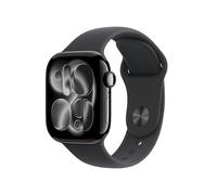 Apple Watch Series 11 GPS con caja de aluminio en negro azabache de 42 mm y correa deportiva negra-Talla S/M.Calidad del Sueño,monitores de entreno y salud,pantalla siempre activa, resistencia al agua