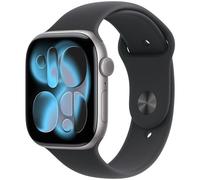 Apple Watch Series 11 space grey aluminium 46mm black sport band Size M/L