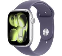 Apple Watch Series 11 silver aluminium 46mm purple fog sport band Size M/L