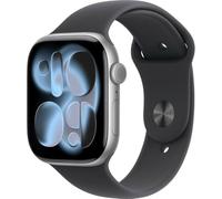 Apple Watch Series 11 space grey aluminium 46mm black sport band Size M/L