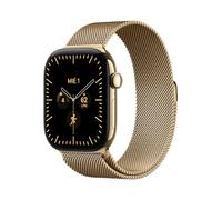 Apple Watch Series 12 GPS+Cellular 46 mm, Caja de Titanio en Oro Brillante | Pulsera Milanese Loop oro brillante - Talla M/L. Salud + Fitness + Control del Sueño, Frecuencia Cardiaca, Seguridad