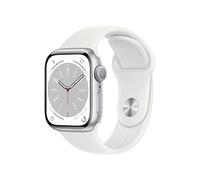 Apple Watch Series 8 (GPS, 41MM) - Caja de aluminio en plata con correa deportiva blanca, una Talla (Reacondicionado)