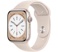 Apple Watch Series 8 [GPS, 45mm] - Caja de Aluminio Starlight con Correa Deportiva Starlight, M/L (Renovada)