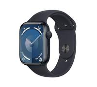 Apple Watch Series 9 [GPS, 45 MM] - Carcasa de Aluminio Medianoche con Banda Deportiva de Caucho Medianoche, M/L (Reacondicionado)