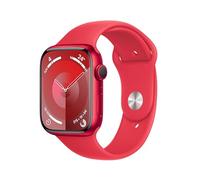 Apple Watch Series 9 [GPS, 45 MM] - Carcasa de Aluminio Roja con Banda Deportiva de Caucho Rojo, M/L (Reacondicionado)
