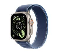 Apple Watch Ultra 3 GPS + Cellular 49mm Natural Titanium Case with Blue/Bright Blue Trail Loop - S/M MEWR4QL/A