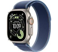 Apple Watch Ultra 3 [GPS + Cellular 49mm] Reloj Inteligente de Carrera y Multideporte con Caja de Titanio Natural y Hebilla Trail Azul/Azul Brillante. Comunicaciones por satélite, Seguimiento de la