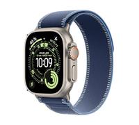 Apple Watch Ultra 3 GPS + Cellular, reloj prémium para running y multideporte con caja de titanio resistente de 49 mm y Correa Loop Trail azul/azul brillante - Talla S/M. Monitores avanzados de salud