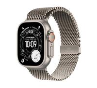 Apple Watch Ultra 3 GPS + Cellular, Reloj prémium para Running y Multideporte con Caja de Titanio Resistente de 49 mm y Pulsera Milanese Loop en Titanio Natural - Talla M.Monitores avanzados de Salud