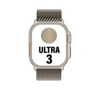 Apple Watch Ultra 3 GPS + Cellular, Reloj prémium para Running y Multideporte con Caja de Titanio Resistente de 49 mm y Pulsera Milanese Loop en Titanio Natural - Talla M.Monitores avanzados de Salud