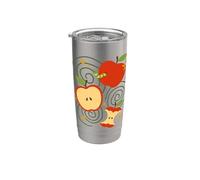 Apple y2k Kawaii Cute Vintage 90s Retro Brown Grunge Teen Vaso térmico de acero inoxidable de doble pared