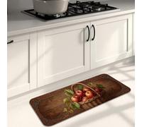 Apples - Tapetes de cocina para piso, tablero de madera de uvas rústicas, color marrón otoño, lavable, cómodo, para fregadero, lavandería, baño, pasillo, 16 x 47 pulgadas