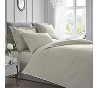 Appletree 200TC Plain Dye Juego edredón Beige Plateado, Ropa de Cama de tamaño Individual (140 x 200 cm), Funda nórdica Lisa Color Gris Topo-Suave y Lujoso 100% algodón-Bordes ribeteados, Suelto