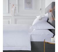 Appletree Boutique Baratta - Juego de Funda nórdica para Cama de Matrimonio (100% algodón), Color Blanco