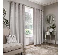 Appletree Boutique Conrad - Par de Cortinas con Ojales, 168 x 137 cm, Color Plateado
