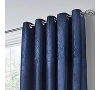 Appletree Boutique Jasper - Par de Cortinas con Ojales en Relieve, 229 x 183 cm, Color Azul Marino