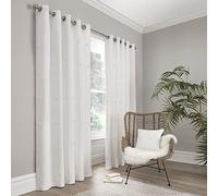 Appletree Boutique Zara - Par de Cortinas con Ojales 100% algodón, 168 x 137 cm, Color Blanco