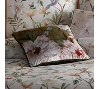 Appletree - Cojín de Terciopelo Floral Verde (43 x 43 cm) - Dos diseños - Cojín de libélulas - Juego de Ropa de Cama Disponible - Colección Evelina