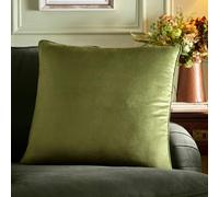 Appletree - Cojín de terciopelo verde oliva (55 x 55 cm) - Cojín de terciopelo suave al tacto - Relleno incluido - Cojín verde oliva - Relleno de cojín verde oliva con funda incluida - Cojín grande de