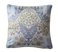 Appletree - Cojín Floral Azul Marino (43 x 43 cm) - Relleno Incluido - Cojín de Helecho Azul y Flores - Cojín Vintage - Cortinas y Ropa de Cama a Juego Disponibles - Cojín con Funda incluida/Inserto