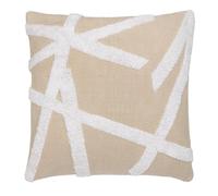 Appletree - Cojín Natural (43 x 43 cm) - 100% algodón - Relleno Incluido - Cojín geométrico contemporáneo en Lino Natural - Cojín Natural con Funda incluida/Inserto de cojín
