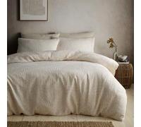 Appletree Fossil - Juego de Funda nórdica Jacquard para Cama de Matrimonio, 200 x 200 cm, Juego de Cama de Jacquard Texturizado en Color Natural, Incluye 2 Fundas de Almohada