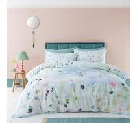 Appletree - Funda de edredón azul huevo de pato - Tamaño King (230 x 220 cm) - Juego de funda de edredón con pintura de acuarela - Ropa de cama inspirada en pétalos de flores - Ropa de cama azul claro
