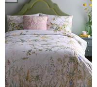 Appletree - Funda de edredón con diseño de follaje y pájaros, tamaño Doble (200 x 200 cm), 200 Hilos, Borde Ribeteado, 100% algodón, 2 Fundas de Almohada, Funda de edredón Floral en Color Natural,