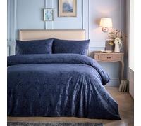 Appletree - Funda de edredón con Estampado Floral Azul Marino, tamaño Doble (200 x 200 cm), Ropa de Cama de Terciopelo Suave en Azul, 2 Fundas de Almohada, Funda de edredón con Estampado Floral