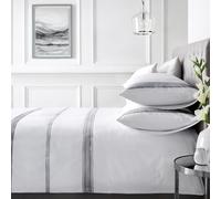 Appletree - Funda nórdica Bordada de Color Blanco Liso, tamaño King (230 x 220 cm), 100% algodón Suave, 200 Hilos, 2 Fundas de Almohada, Ropa de Cama y Ropa de Cama de Hotel en Color Blanco, Ropa de