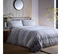 Appletree - Funda nórdica tribal gris - Tamaño individual (140 x 200 cm) - Suave 100% algodón cepillado - 1 funda de almohada - Ropa de cama con motivos étnicos - Ropa de cama gris - Geométrico - Ropa