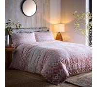 Appletree - Funda nórdica Tribal Terracota con Motivos étnicos - Tamaño Individual (140 x 200 cm) - 100% algodón Cepillado Suave - 1 Funda de Almohada - Ropa de Cama Naranja geométrica Ganado/chinle