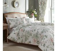Appletree Heritage Campion - Juego de Funda de edredón 100% algodón, tamaño Cama Doble, Color Verde y Coral
